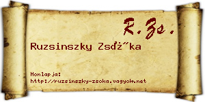 Ruzsinszky Zsóka névjegykártya
